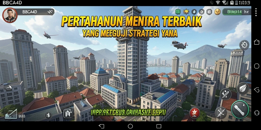 Tampilan menarik dari gameplay Tower Defense di BBCA4D.