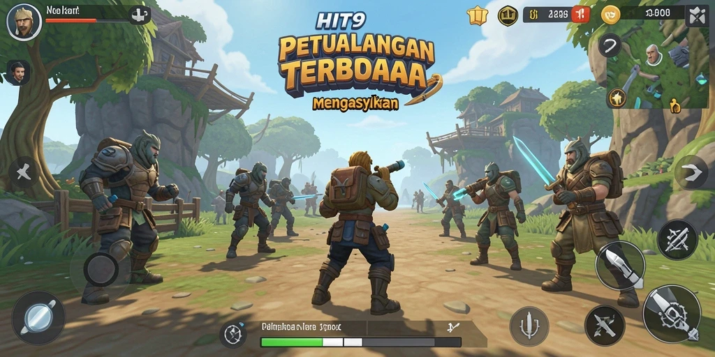 Tampilan gameplay HIT9 menunjukkan petualangan seru di dunia terbuka.