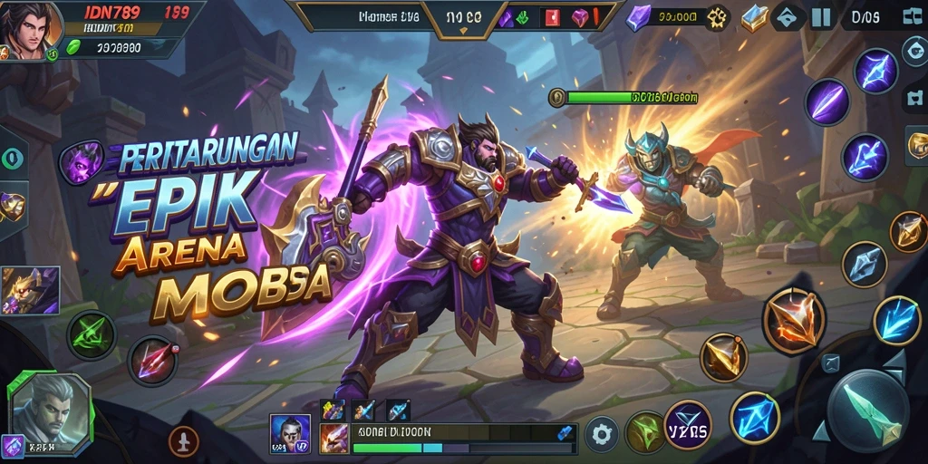 Screenshot IDN789 menampilkan aksi seru dalam arena MOBA.