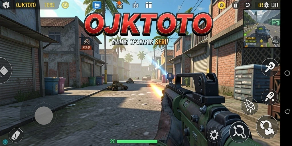 Screenshot utama OJKTOTO menampilkan aksi seru dalam gameplay TPS.