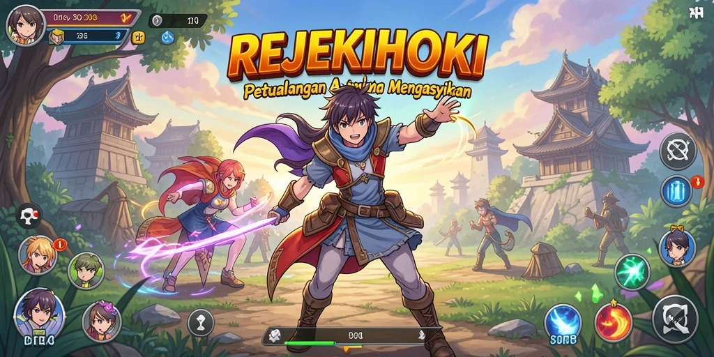 Tampilan gameplay menarik dari REJEKIHOKI dengan karakter Anime yang unik.